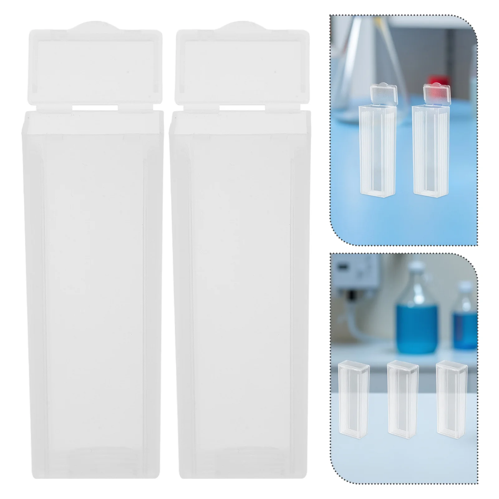 

50Pcs Slide Staining Jar Transparent Plastic 5-Slot Lab Slide Holder Space-Saving Design for Research Laboratory Use