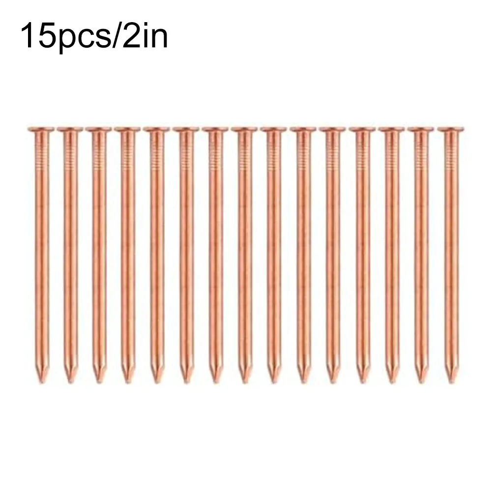 2-Inch Solid Copper Nails For Tree Stumps – Root Targeting Spikes For Stump Removal, Garden Hardware (15 Pack)