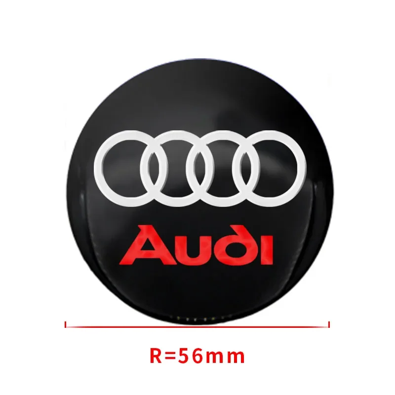 4Pcs 56mm Car Wheel Hub Center Cap Metal Emblem Stickers For Audi A3 A4 B8 8P 8V A6 C7 A5 Q5 B7 B6 B9 Q7 A1 A7 Q3 8L RS3 S5 RS7