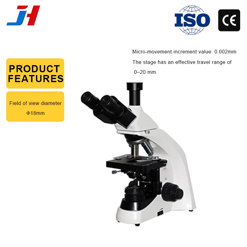 

Биологический микроскоп JH HD с окуляром WF10x 30x ° Наклонная тринокулярная головка с коаксиальной грубой/точной фокусировкой