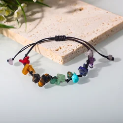 Handmade 7 Chakra Beads Bracelet Clip Natural Stone String Braided Yoga Reiki Healing Balance Bracelets & Bangle Meditation Gift