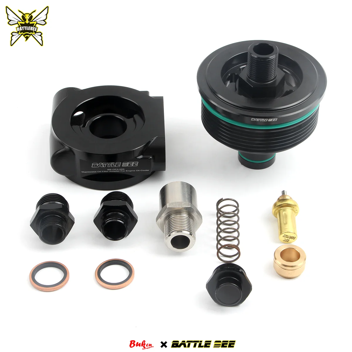 -Oil Cooler Filter Adapter Aluminum Sandwich Plate For BMW F20 F21 F30 F31 114i 116i 118i 316i N13B16 1.6T Engine BB-OCA-117T
