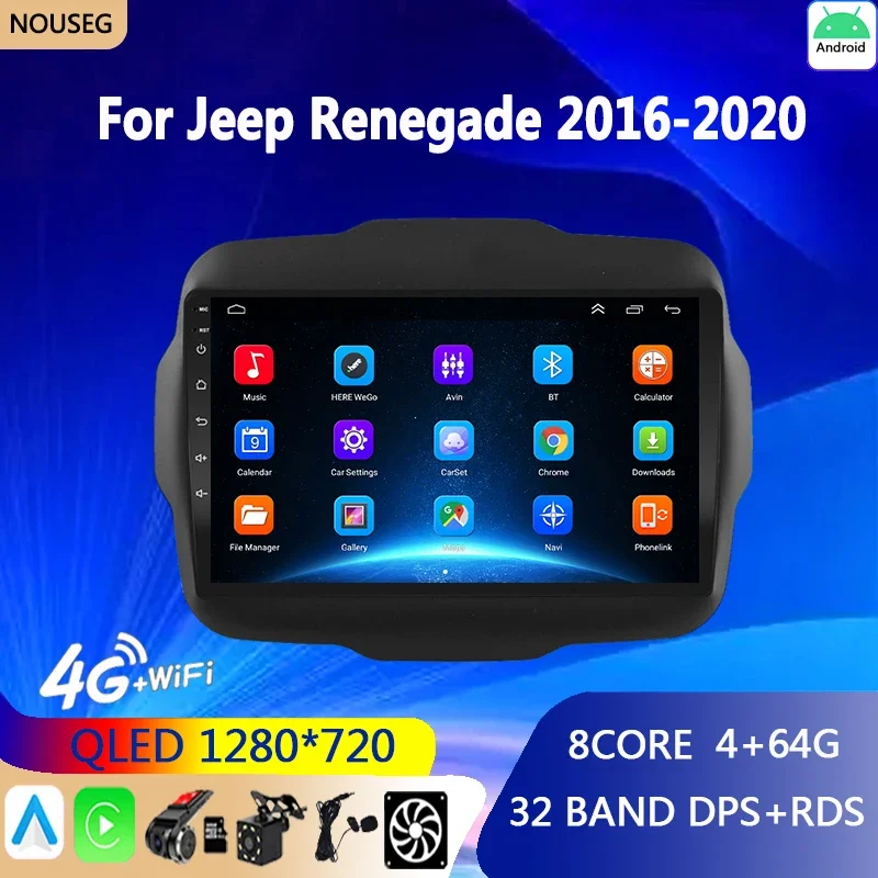 

Android Car Radio Carplay for Jeep Renegade 2016-2020 Car Tablet Radio Android Auto Multimedia Player 2din GPS Autoradio