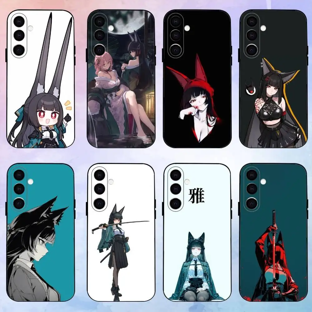 حافظة هاتف H-Hoshimi M-Miyabi ZZ لهاتف سامسونج جالاكسي A73، A72، A71، A70، A53، A52، A51، أخرى غلاف أسود ناعم #1