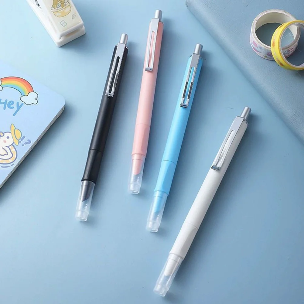 Retractable Fountain Pens Writing Ink Pen Refillable Fountain Pens 0.38mm Writing Practice Calligraphy School Student Stationery