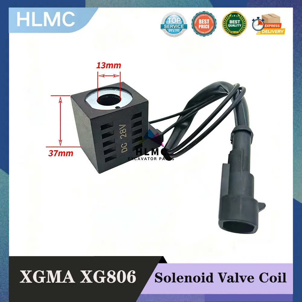 

Детали экскаватора для XGMA 806/808/822/821 Zhenyu 150-8 210 Катушка электромагнитного клапана блокировки пилота