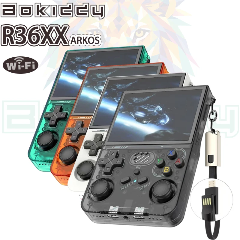 R36XX Retro Handheld Game Console Linux System 3.5 Inch IPS Screen Portable Pocket Video Player 64GB 128GB Wi-Fi Games Kid Gift