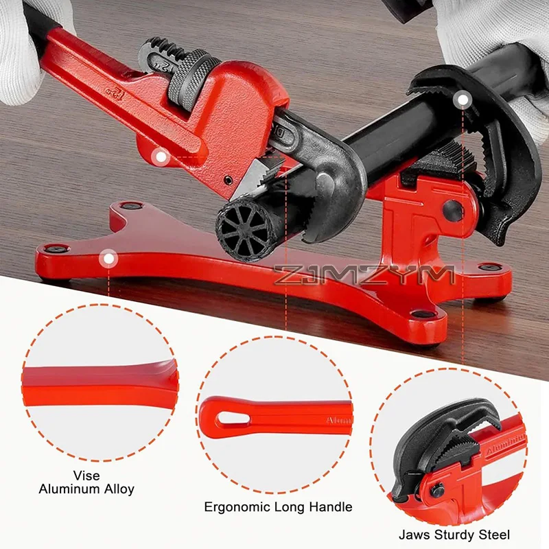 Portable Pipe Clamps Aluminum Tube vice Multifunctional Tool with Solid Base Spring Loaded Jaws for Pipeline Support