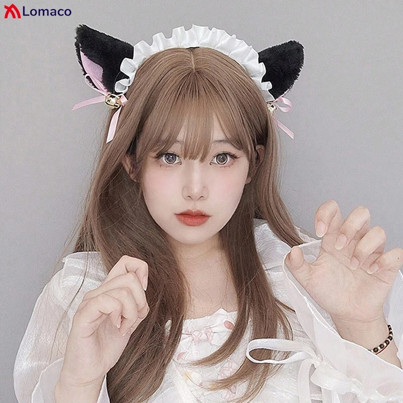 ที่คาดผมแมวสุดน่ารักแบบเซ็กซี่ พร้อมริบบิ้นระบาย โบว์กระดิ่ง ขนปุย สำหรับสาวๆ ผู้หญิง คอสเพลย์ ลอลิต้า
