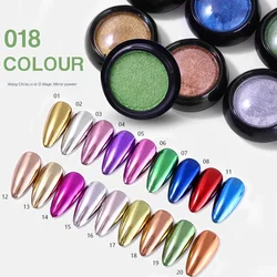 1 pudełko stałe Nail Art Glitter zanurzenie w proszku Chrome lustro brokat Pigment puder do paznokci ozdoby akcesoria DIY Manicure