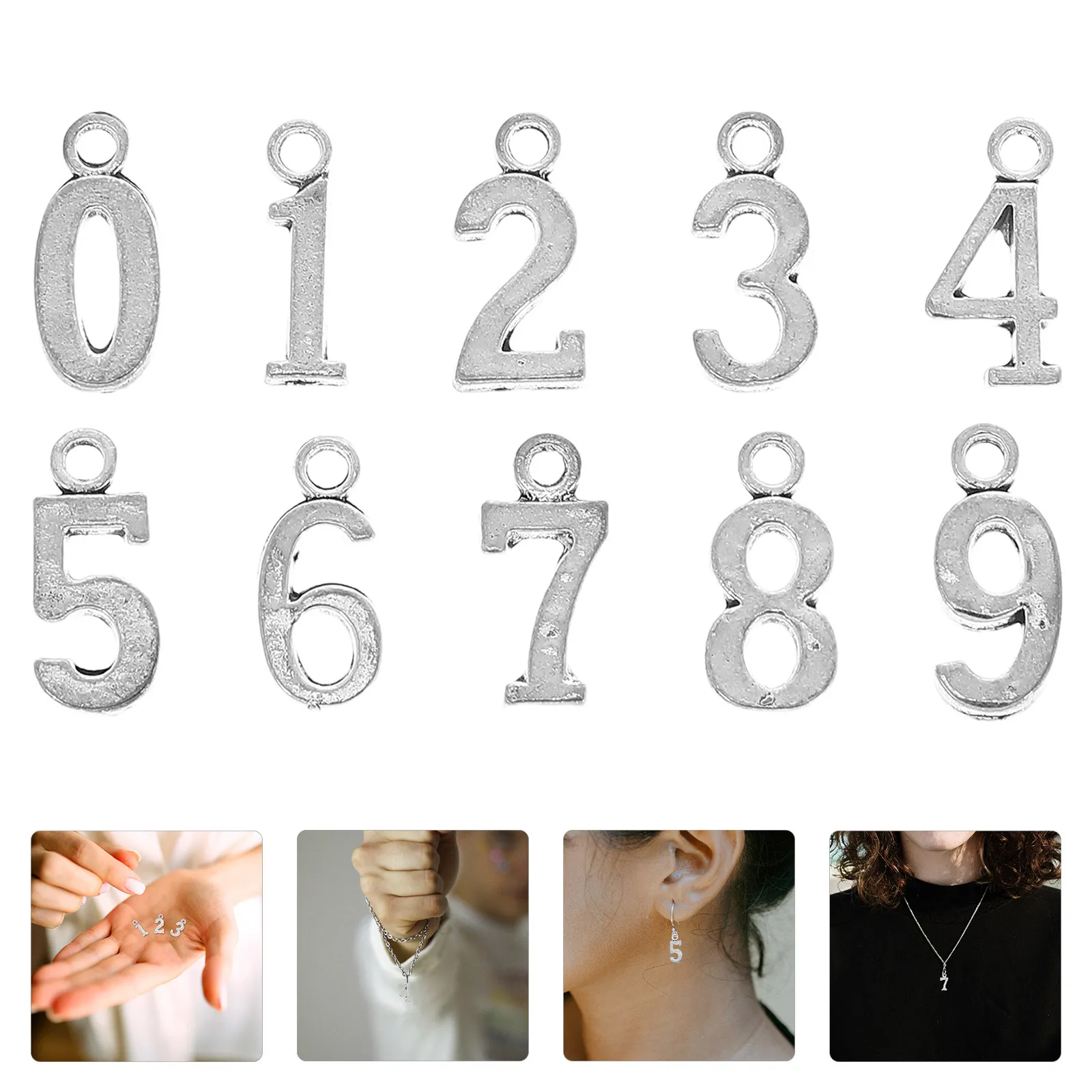 50Pcs Resistant Number Beads For Jewelry Maker Christmas Stocking Stuffers 0-9 Charms Set Fade