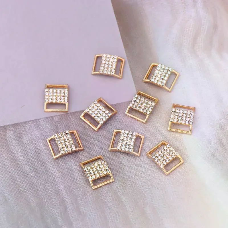 10 قطعة 10*15 مللي متر حجر الراين بيكيني موصل مشبك سبيكة سلسلة ملابس السباحة الزخرفية حجر الراين مشبك DIY بها بنفسك مجوهرات اكسسوارات #3