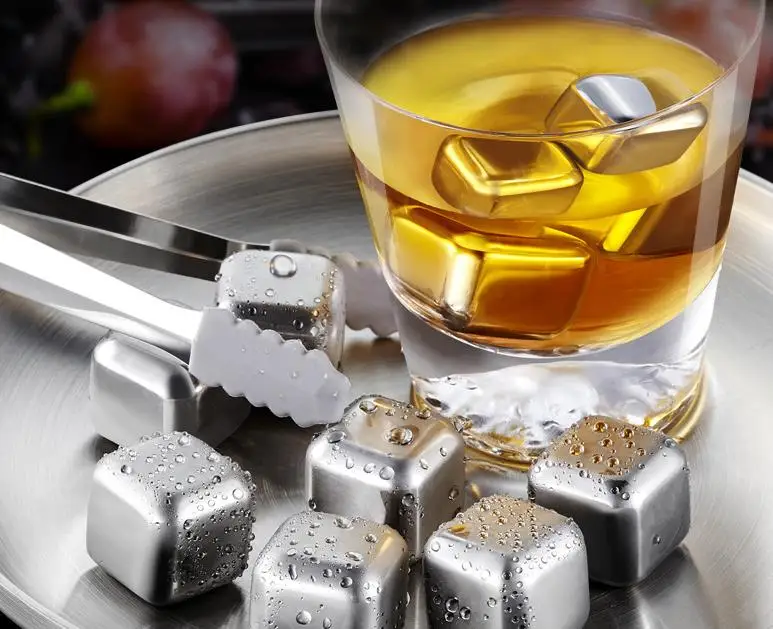 Stainless Steel Ice Cubes coolers Reusable Chilling Stones for Whiskey Wine, Keep Your Drink Cold Longer SN4020