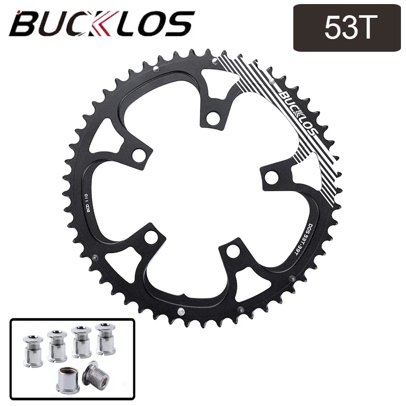 BUCKLOS Rennrad Kettenblatt 110 BCD Kettenblatt 4 Loch 5 Loch 34/36/39/50/52/53T Kettenblatt Double Speed Rennrad Krone