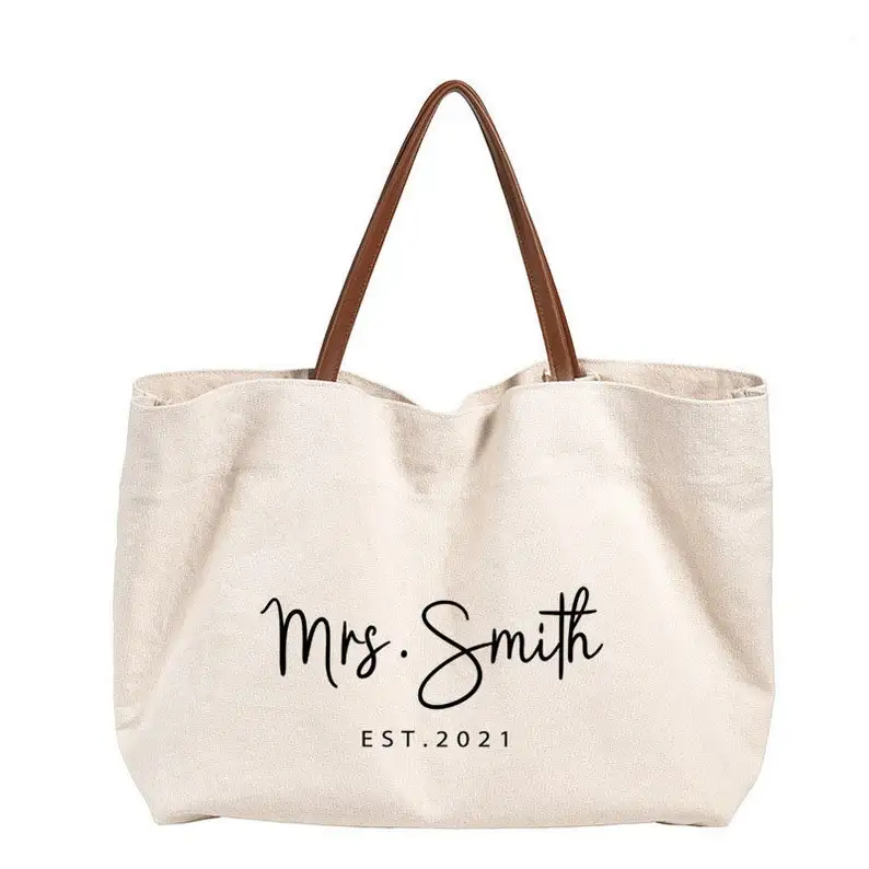 Canvas Custom Tote Bag Personalized Wedding Gift Daily Shopping Tote Bag Bachelorette Party Beach Bag Personalized Name Logo Bag