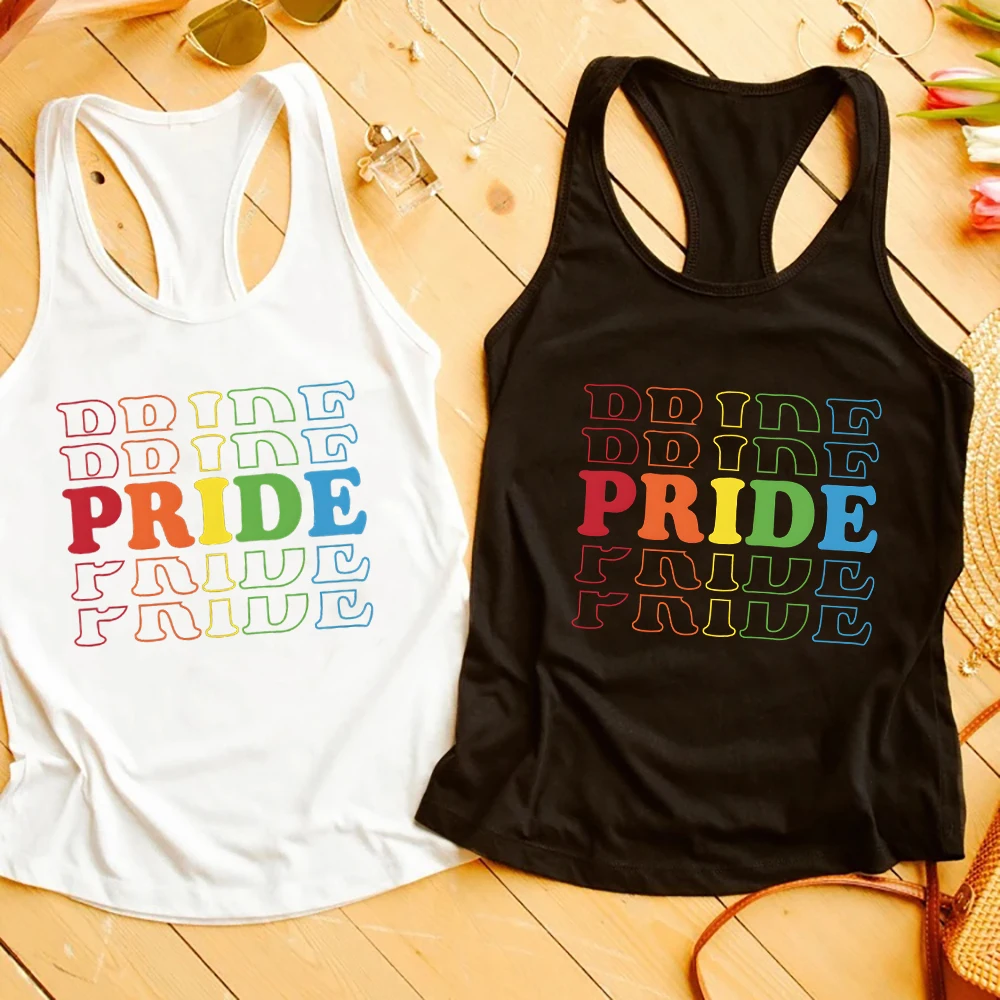 PRIDE Print Girls Sleeveless T Shirts Rainbow LGBT Pride Month Womens Tank Top Love Wins Graphic Top Women's Summer Clothing