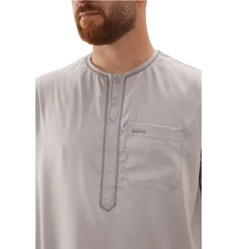 2025 Oem American Men's Short-Sleeved Robes Cross-Border Arab Wholesale Plus Size Clothing Summer Embroidered Adult Robes