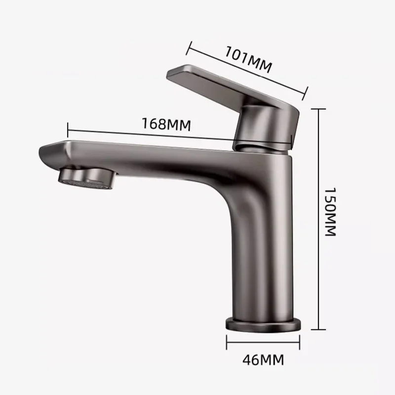 Control Basin Faucet Kitchen Bathroom Wash Basin Universal Stainless Steel Faucet Household Hot and Cold Water Dual