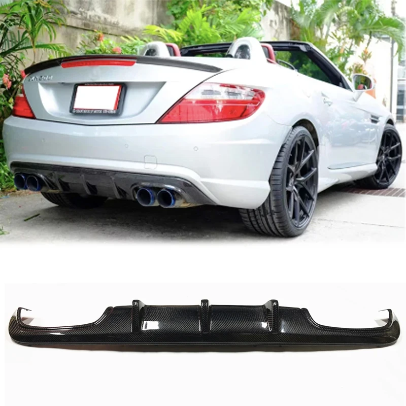 For Mercedes-Benz 2012 2013 2014 R172 AMG Style Real Carbon Fiber Rear Diffuser SLK250 SLK350