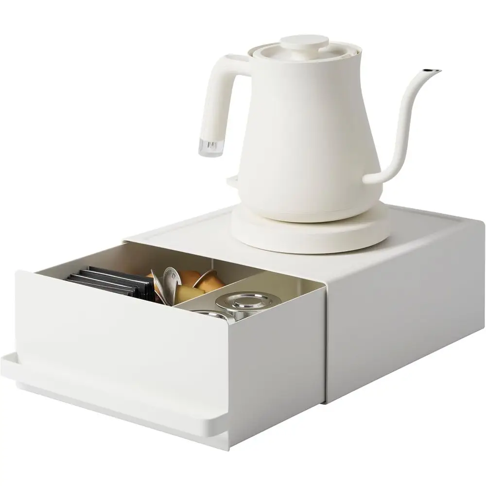 Yamazaki Home Tower Kitchen Appliance Rack With Ders - Space-Saving Under-Appliance Storage Organizer or Sugar, Tea Packs, Mixer