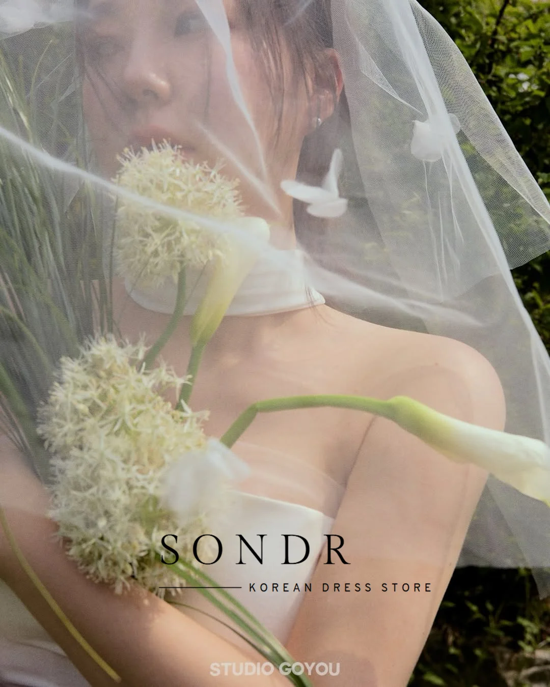 Sondr-vestidos de novia coreanos personalizados, sesión de fotos, satén sin tirantes y gasa plisada, vestidos de noche de boda sencillos