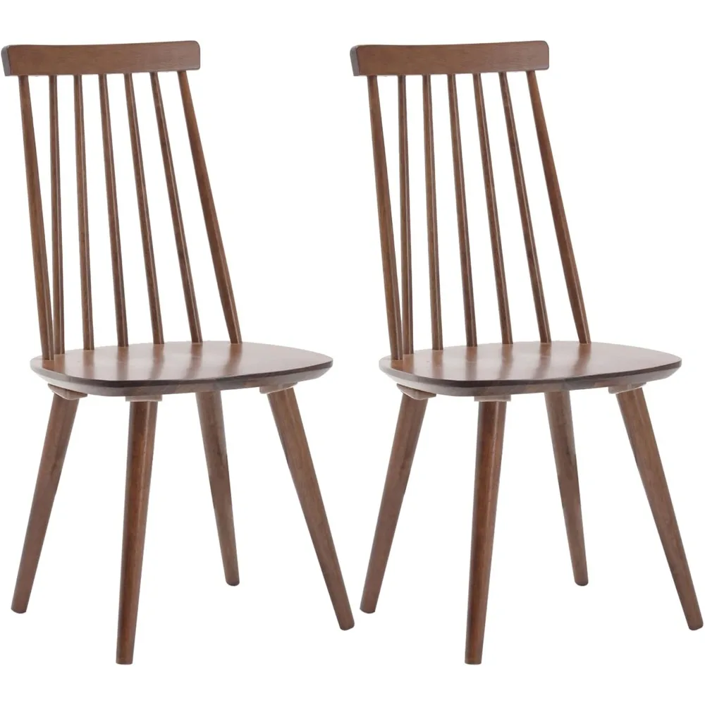 

Dining Chairs Set of 2 Wood Dining Room Chair Brown Spindle Side Kitchen Room Country Farmhouse Chairs Walnut
