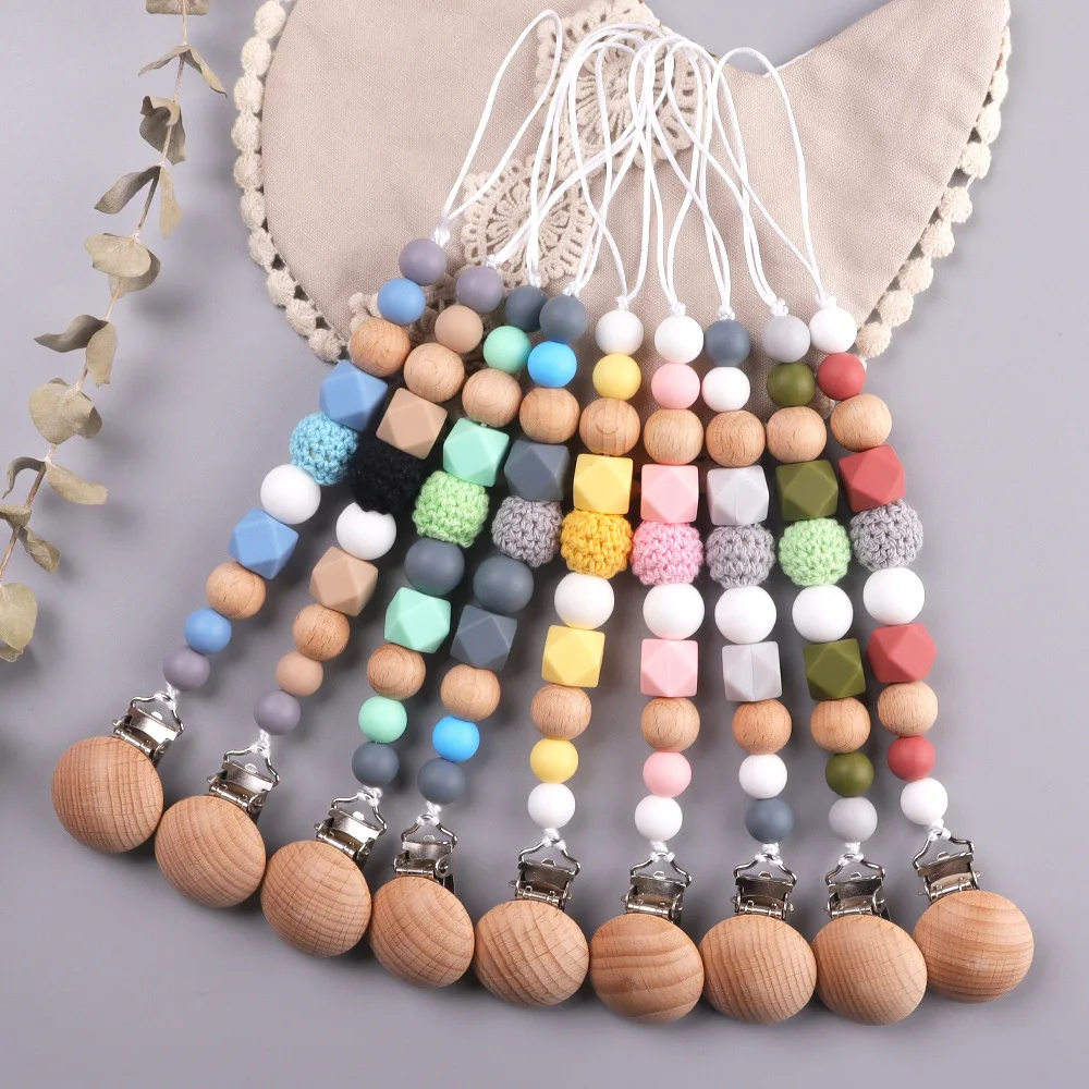 الطفل هوة كليب سلاسل سيليكون الخرز التسنين الدمية الحلمة حامل كليب الوليد ألعاب التسنين الملحقات #1