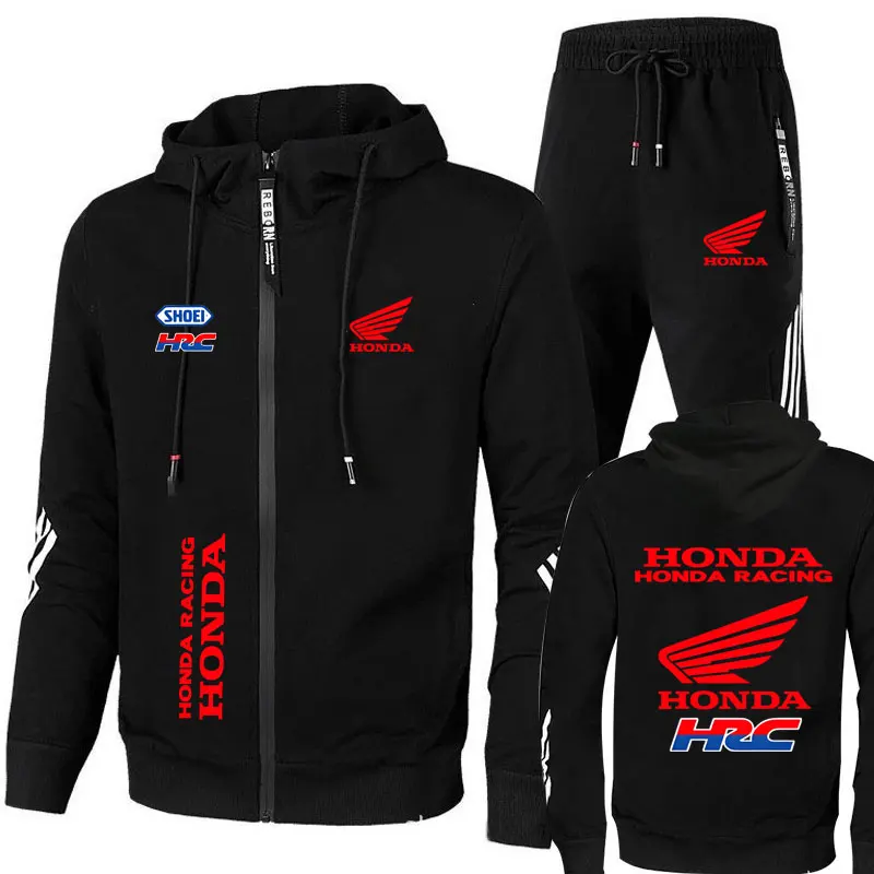 Honda Racing men's sets zipper sweatshirt casual outdoor sportswear hoodie motorcycle jacket spring and autumn cycling clothing