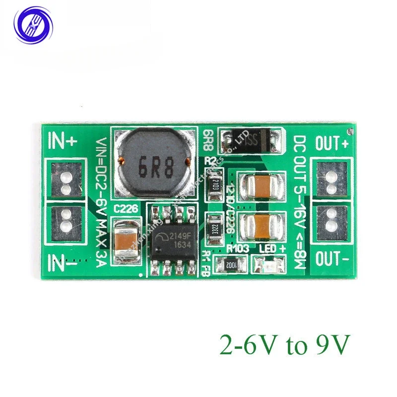 2pcs Boosting converter Power Supply Module Step Up Converter DC-DC Voltage Regulator Adjustable PCB Board 3.3V 3.7V 5V to 9V