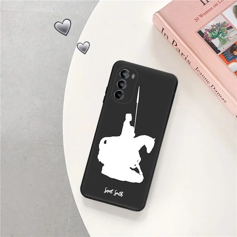 Phone Case For Moto G50 G51 G30 G31 G60 G71 G22 G32 G52 G72 G73 G53 G9 Horse Letters Knight Alphabet Black Soft Anti-Drop Cover image 2