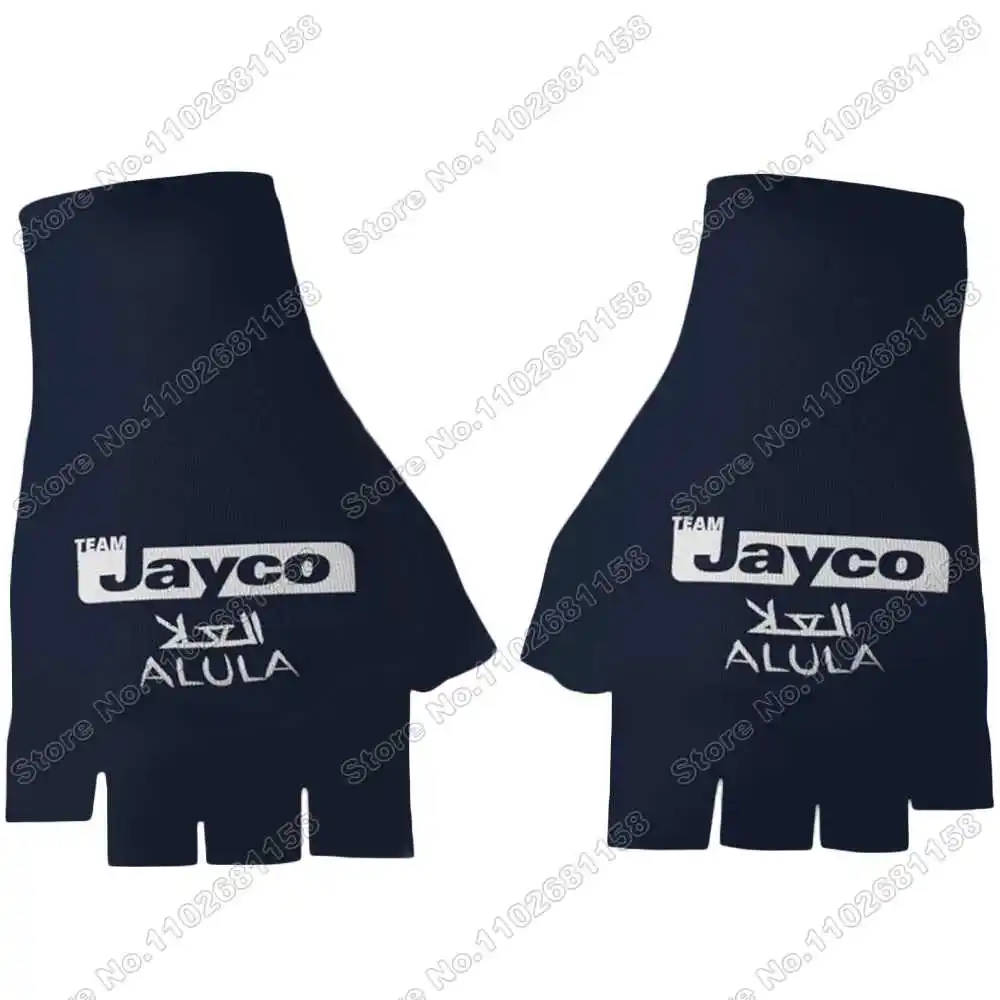 2025 فريق JAYCO ALULA قفازات ركوب الدراجات الرجال المضادة للانزلاق هلام نصف اصبع دراجة قفاز فرنسا جولة دراجة جيرسي دراجة نارية القفاز