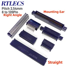 5 Pcs Edge Card Connector Slot 2.54 MM Pitch 8 10 12 16 18 20 28 30 36 40 50 60 72 80 98 Pin PCB Gold Finger Receptacle