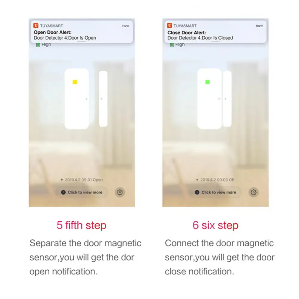 Remote Control Window Alarm Tuya Door And Window Alarm Wifi Mini Door Magnetic Sensor Wifi Door Sensor Battery Power Smart Home