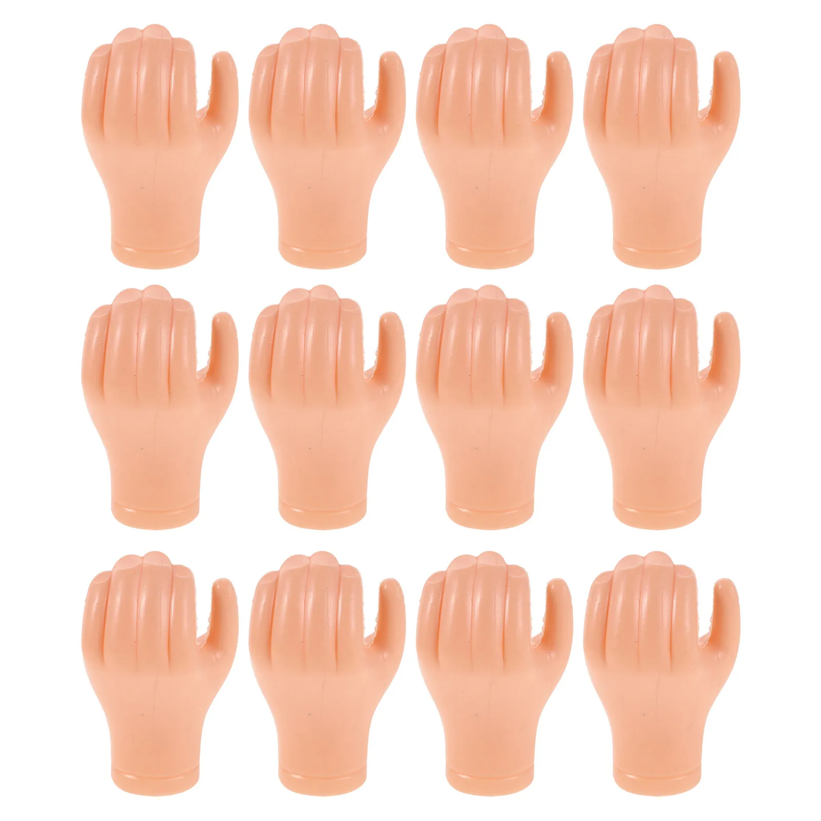 

12Pairs Lifelike Mini Hand Props Portable Realistic Plastic Tiny Finger Hands for Craft Projects Puppet Making Jointed Hand