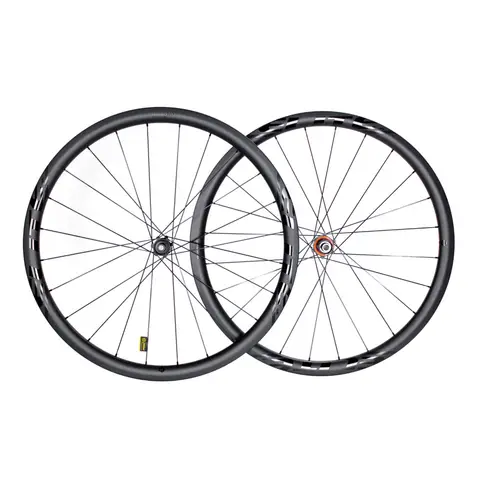 ELITEWHEELS ENT GRAVEL Carbon Wheelset Disc Brake Tubeless Ready 700C 35x32 Center Lock Or 6 Bolt Lock Hub Tubeless 45x31 Rim