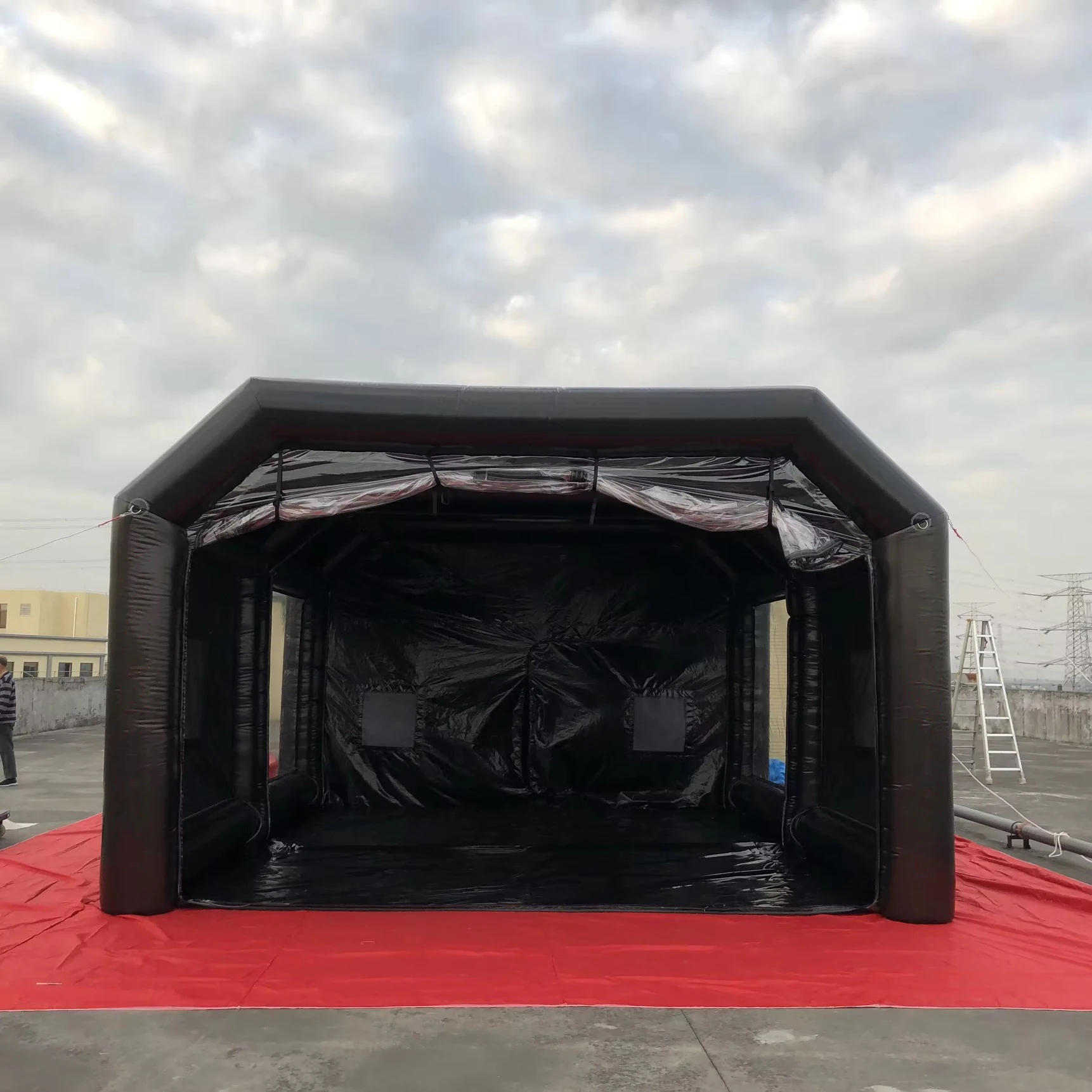 Tenda gonfiabile gigante da 13FT/Garage per auto/Workshop Cabina spray esterna per carport portatile con soffiaggio d'aria per eventi di veicoli/camion