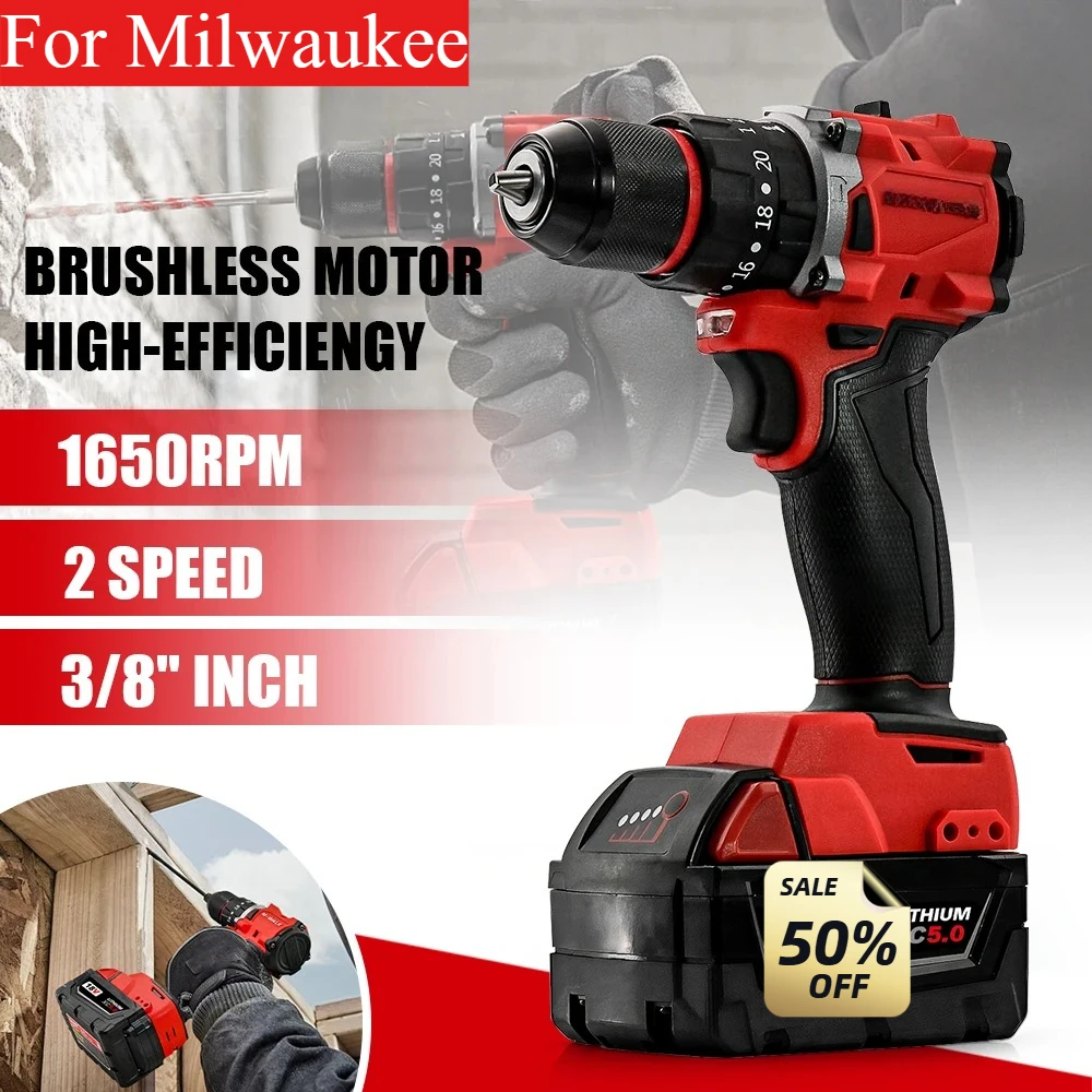 

For 18V Battery Power Tool For Milwaukee Small Electric Drill 150N.m brushless Cordless Impact Drill of Decoration Team Uses