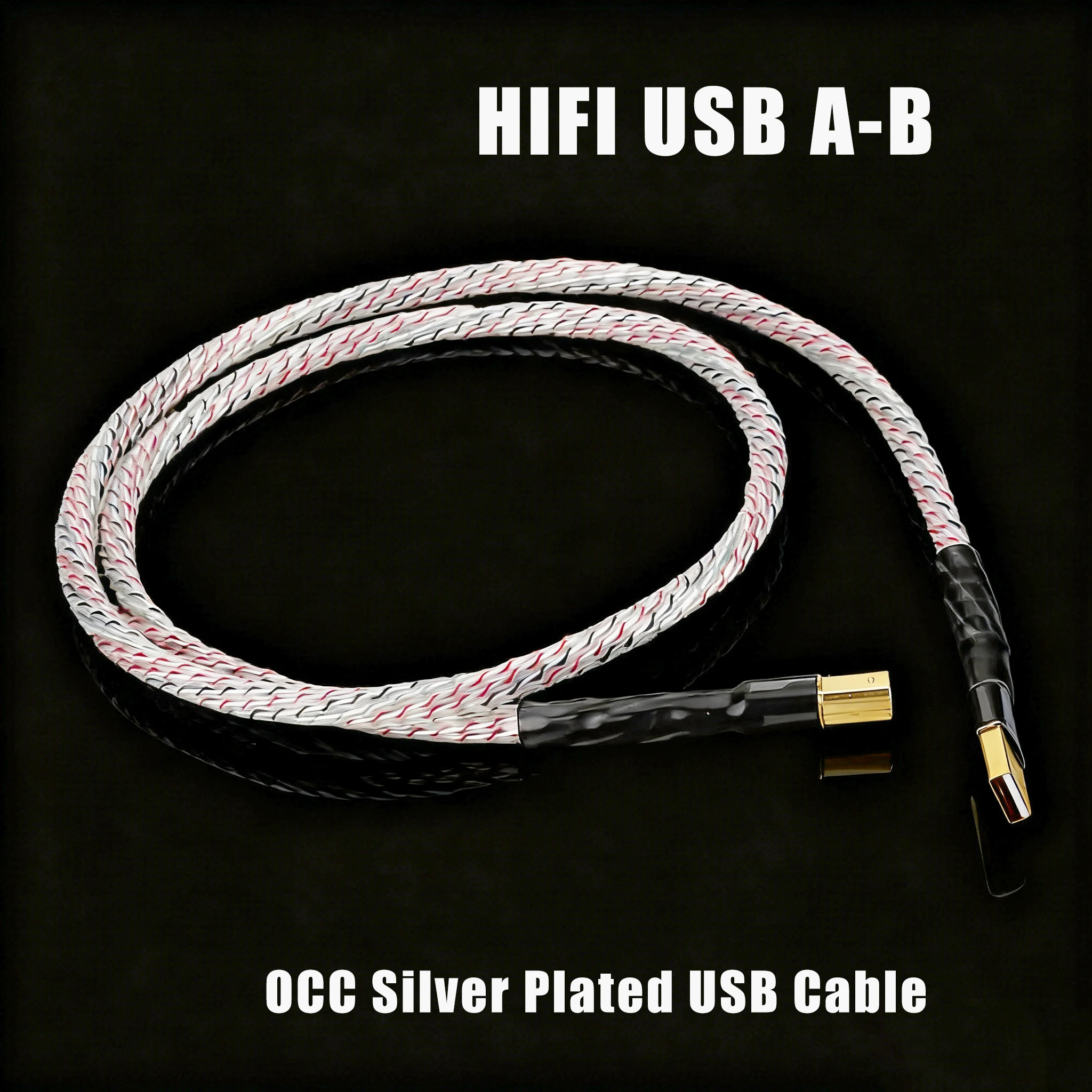

Hifi occ Silver Plated USB Cable type A to Type B Data Cable For DAC