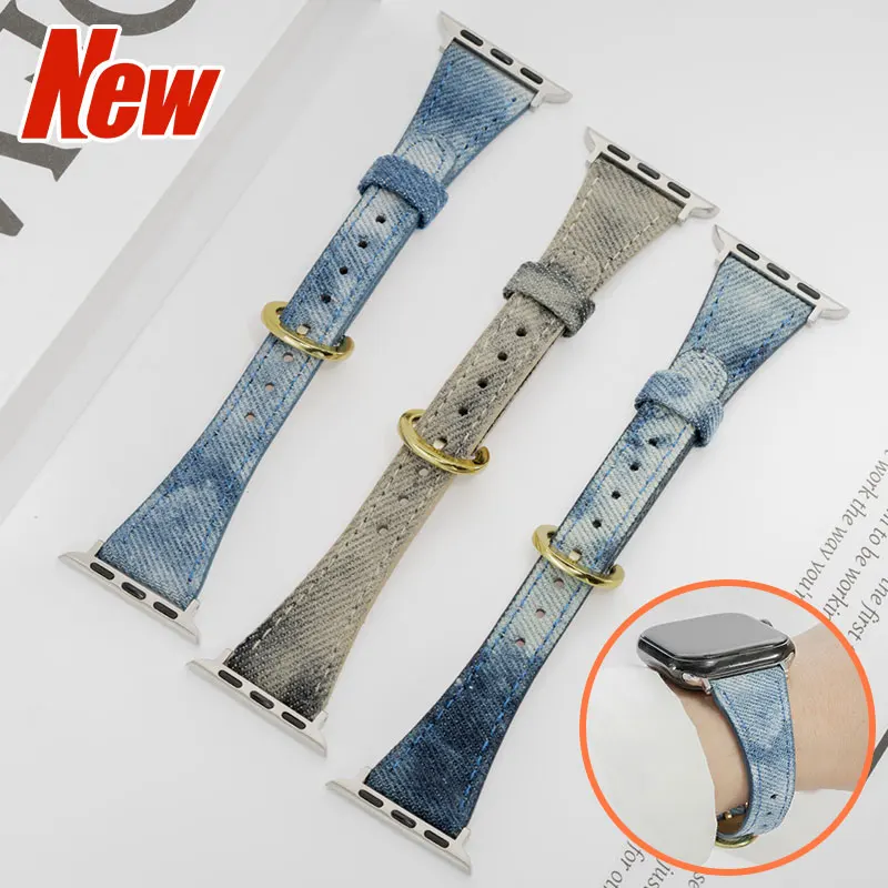 Denim-Canvas-Nylon-Armband für Apple Watch Ultra 3 49mm Serie 11 10 46/42mm Armband für iWatch 9 8 7 6 5 4 SE 45 44 41 40 mm