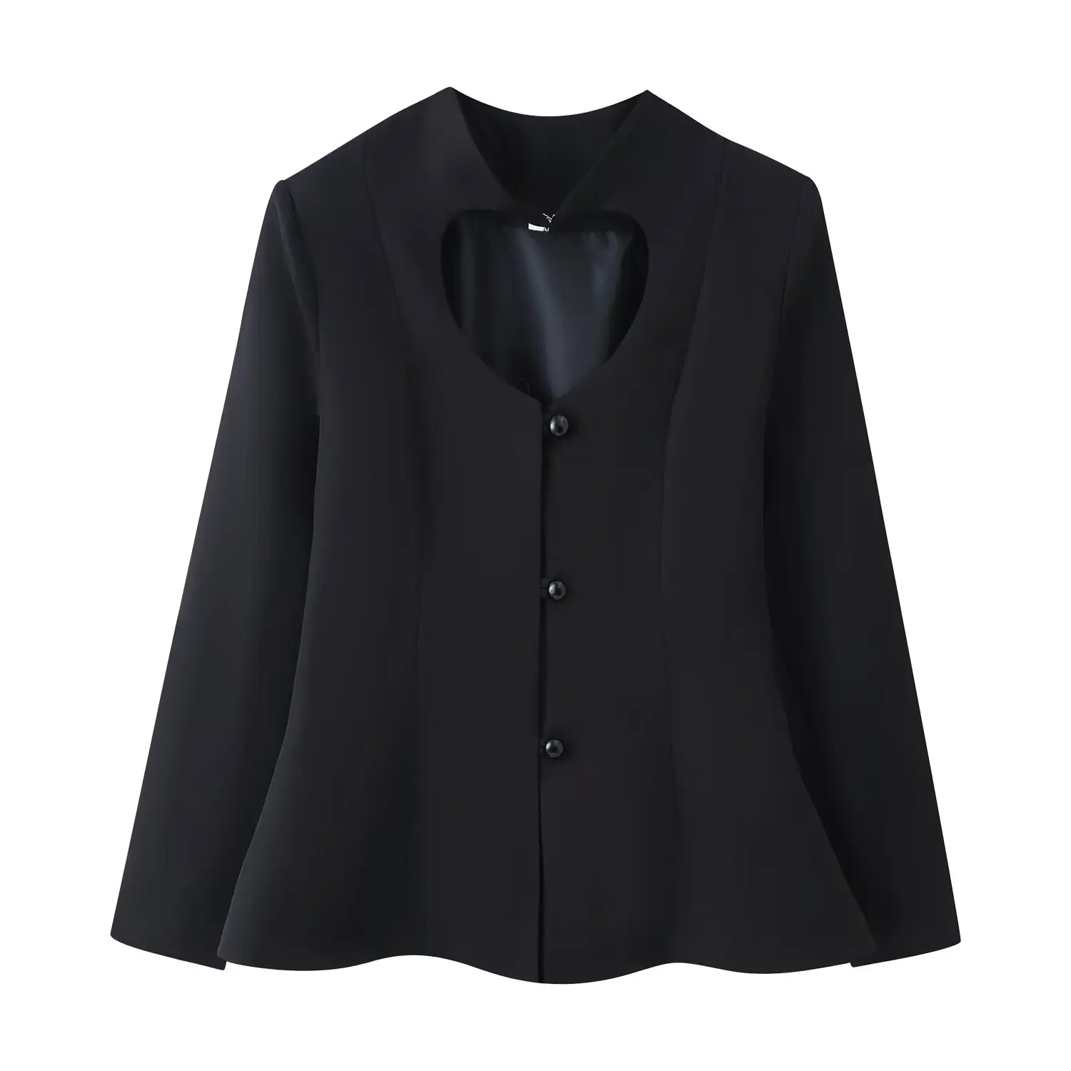 

Женская модная повседневная куртка с вырезами в форме сердца, стройнящая, в стиле ретро, универсальная верхняя одежда для женщин, коллекция Лето 2026, шикарный дизайн.