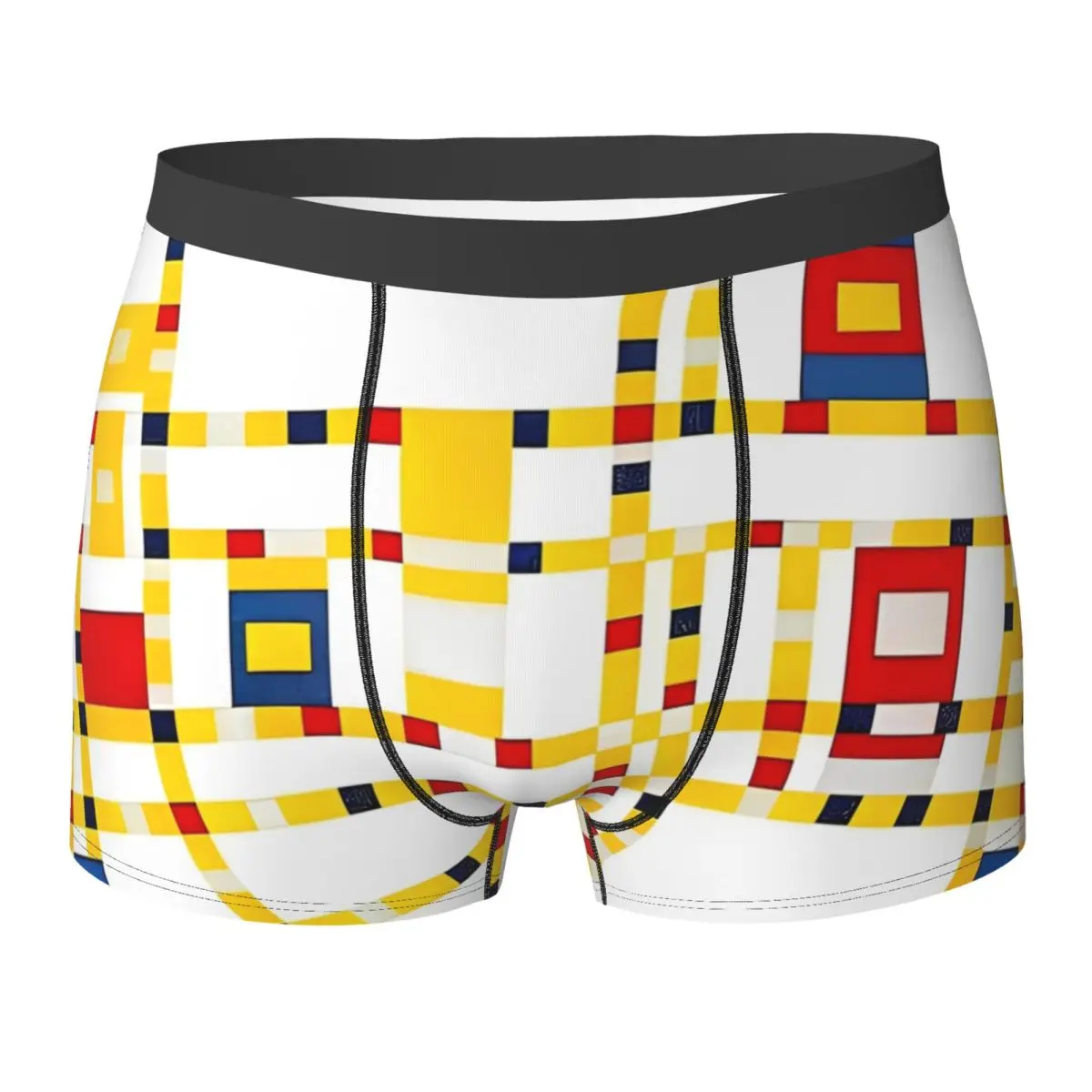

Piet Mondrian Mystery, нижнее белье с геометрическим рисунком, дизайнерский багажник, мужские трусы высокого качества, классические шорты, трусы, идея подарка