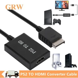 GRWIBEOU PS2 To HDMI-compatibale Converter Cable 1080P PS2 to HDMI Audio Video Converter Adapter Support All PS2 Display Modes