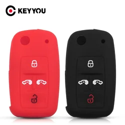 KEYYOU For VOLKSWAGEN VW Sharan Multivan T5 Silicone Car Key Case 4 Buttons Remote Car Accessories Shell Holder