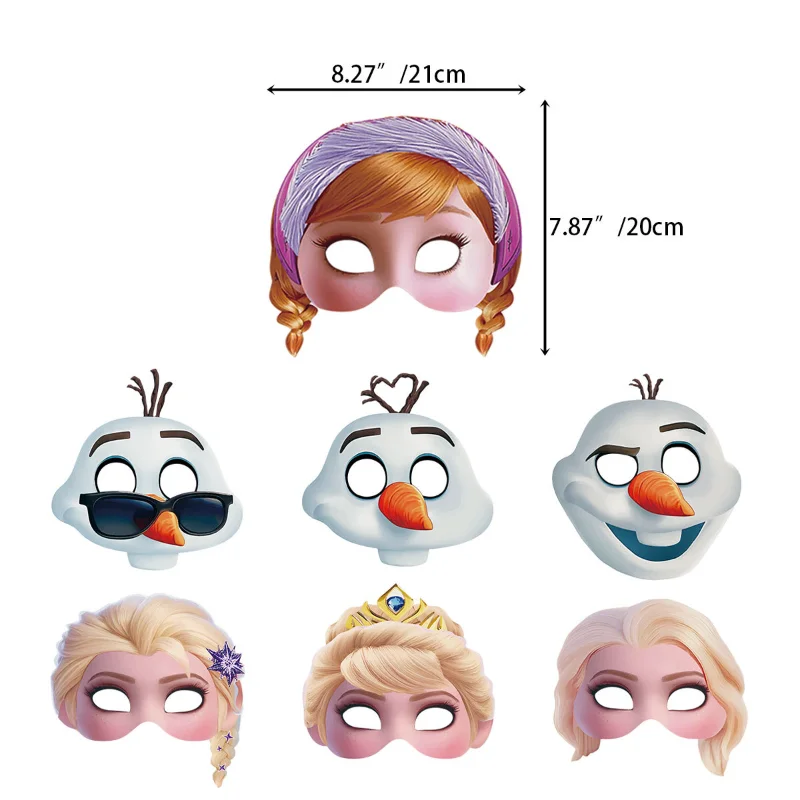 12 قطعة قناع ديزني فروزن لوازم الحفلات آنا إلسا فروزن ورقة نظارات قناع الفتيات عيد ميلاد التصوير الدعائم هدايا الحفلات #5