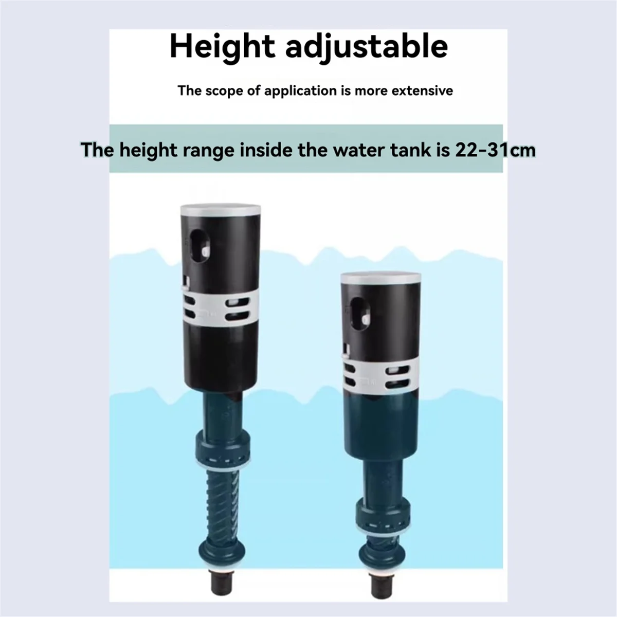 A002 High Performance Universal Toilet Fill Valve Replacement Kit - Quiet and Fast Fill, Easy to Install Plastic