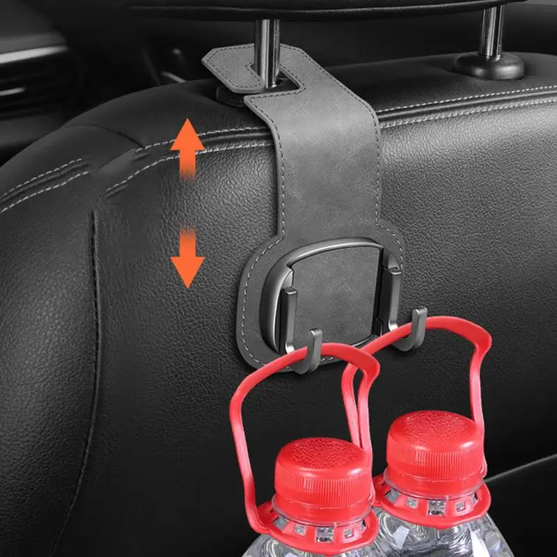 Car Seat Headrest Hook Car Seat Storage Hook Mobile Phone Holder Folding Double Headrest Hook For Purse Grocery Bag Handbag