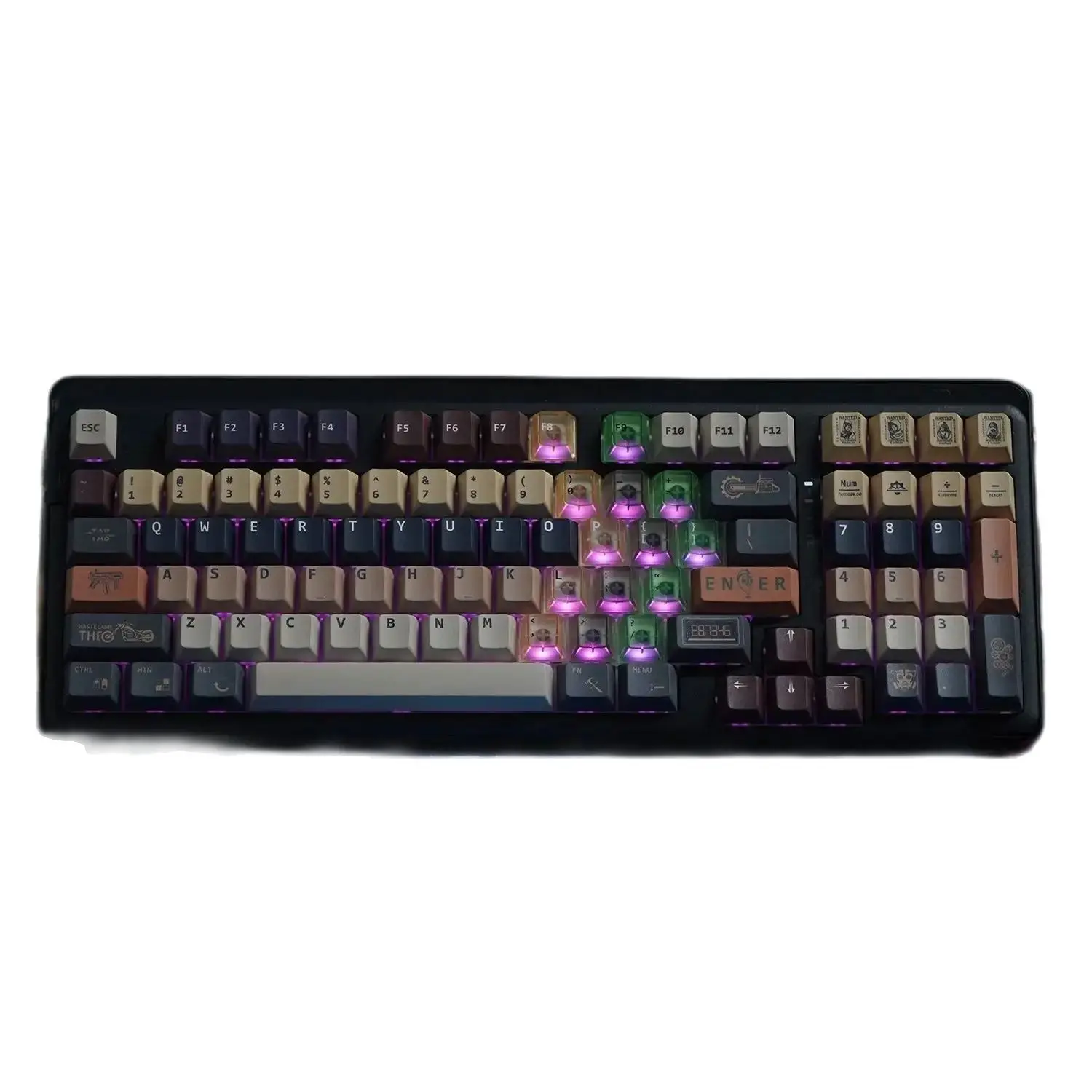 

NPKC wasteland keycaps 130keys PBT Cherry profile key caps for cherry MX switch mechanical keyboard keycap 60%~104% Full layout