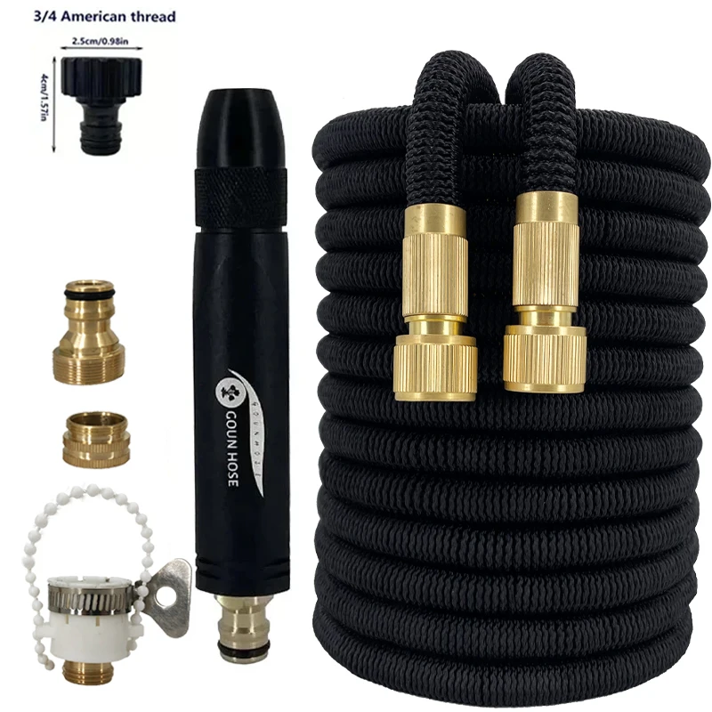 

New Expandable Magic Hose Pipe High Pressure Car Wash Hose With Metal Spray Gun Set Outdoor Watering Irrigation Tool Garden Hose