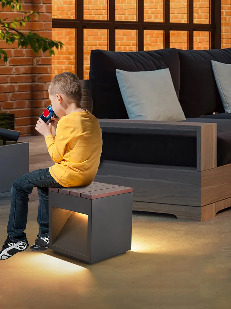 في الهواء الطلق مقاوم للماء الفولاذ المقاوم للصدأ أدى الفناء البراز ، الحديثة الحد الأدنى الفناء حديقة ضوء ، فيلا حديقة المناظر الطبيعية الخفيفة #6