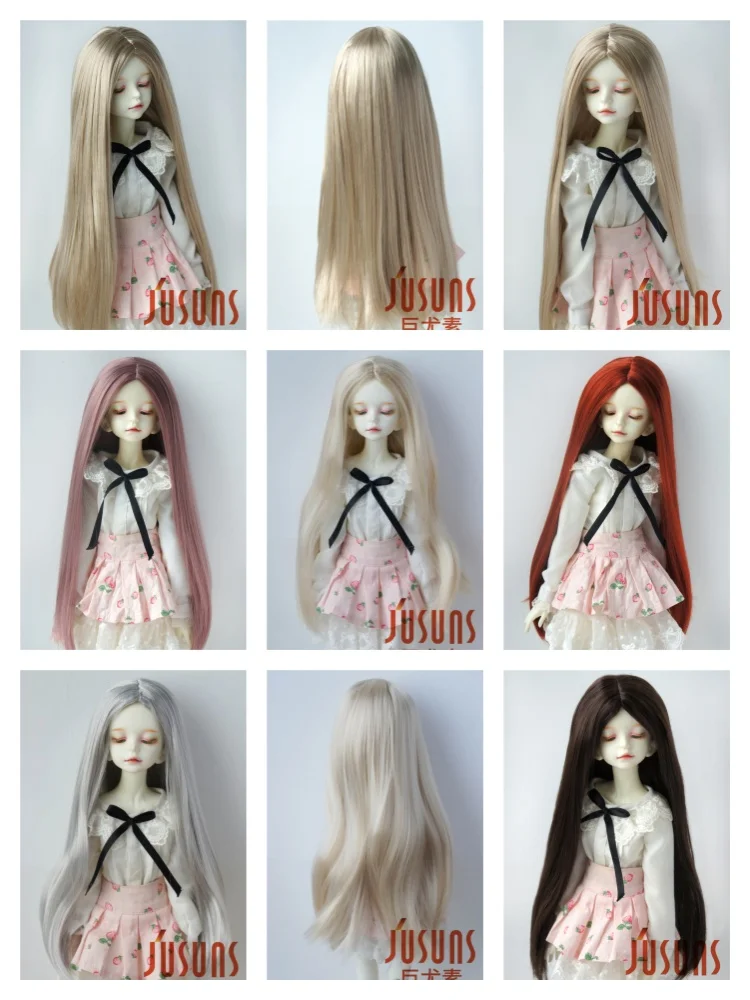 JD016 Fashion Long Straight 1/12 1/8 1/6 1/4 1/3 Blythe BJD Synthetic mohair Wig Doll For OB11 YOSD MSD SD Qbaby HairAccessories